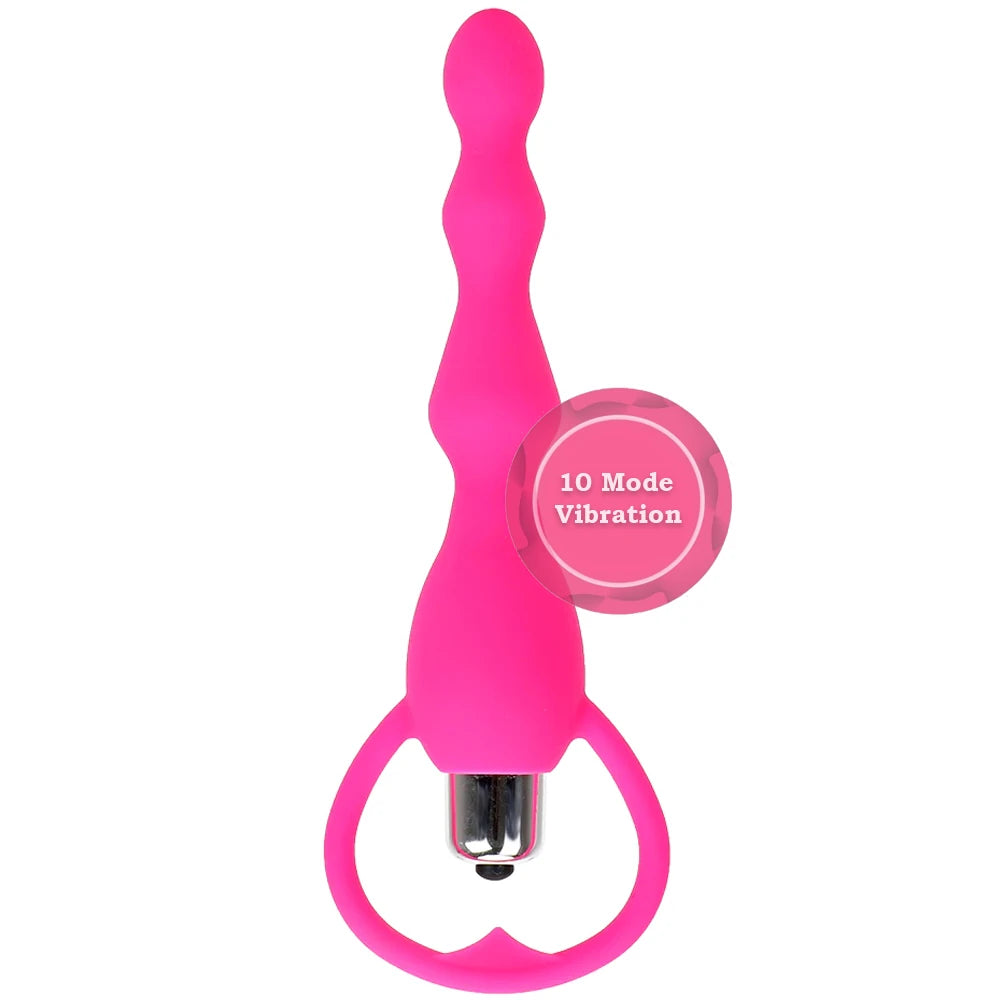 10 Modlu Boğumlu Titreşimli Anal Vibratör – Pembe