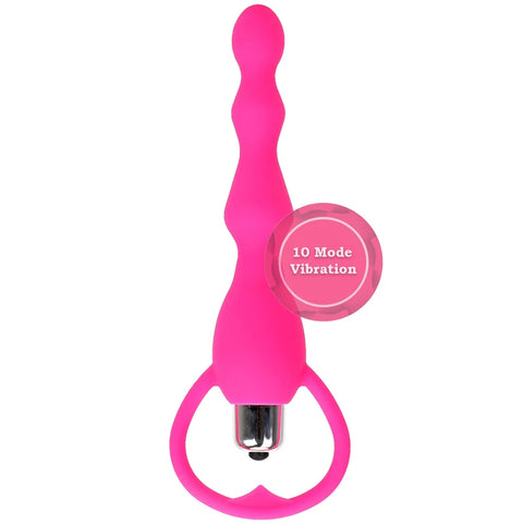 10 Modlu Boğumlu Titreşimli Anal Vibratör – Pembe