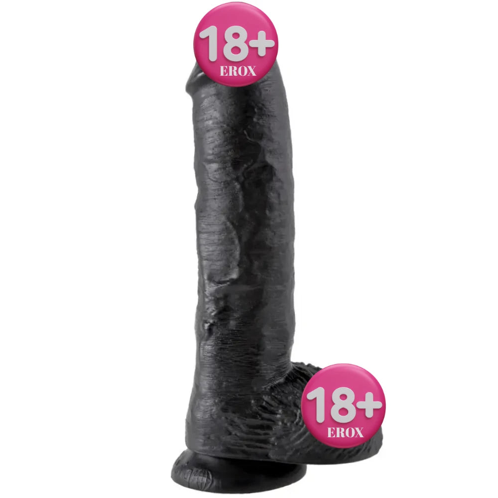 King Cock 11 inç testisli penis – Black – görsel 8