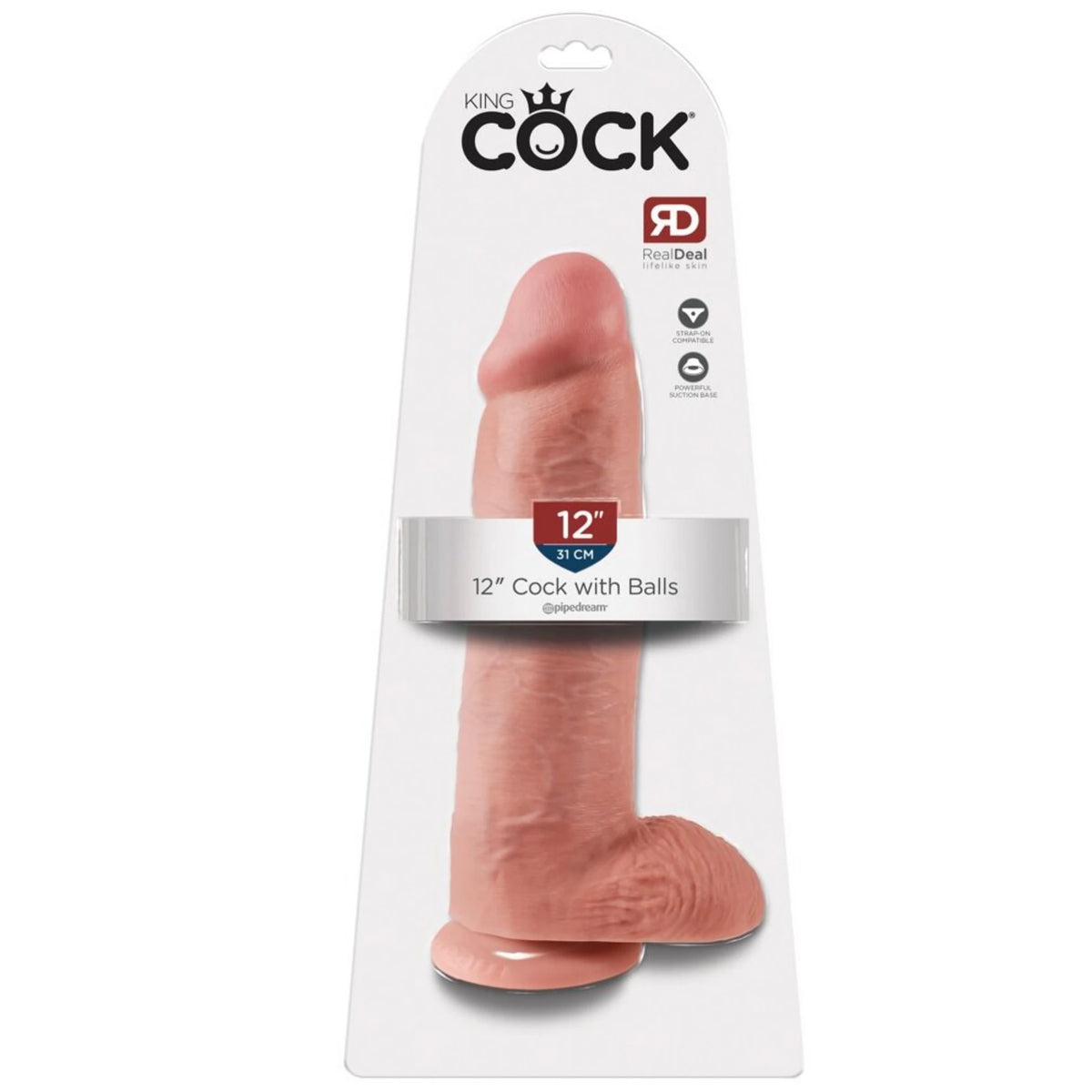 King Cock 12 inç testisli penis – Flesh – görsel 5