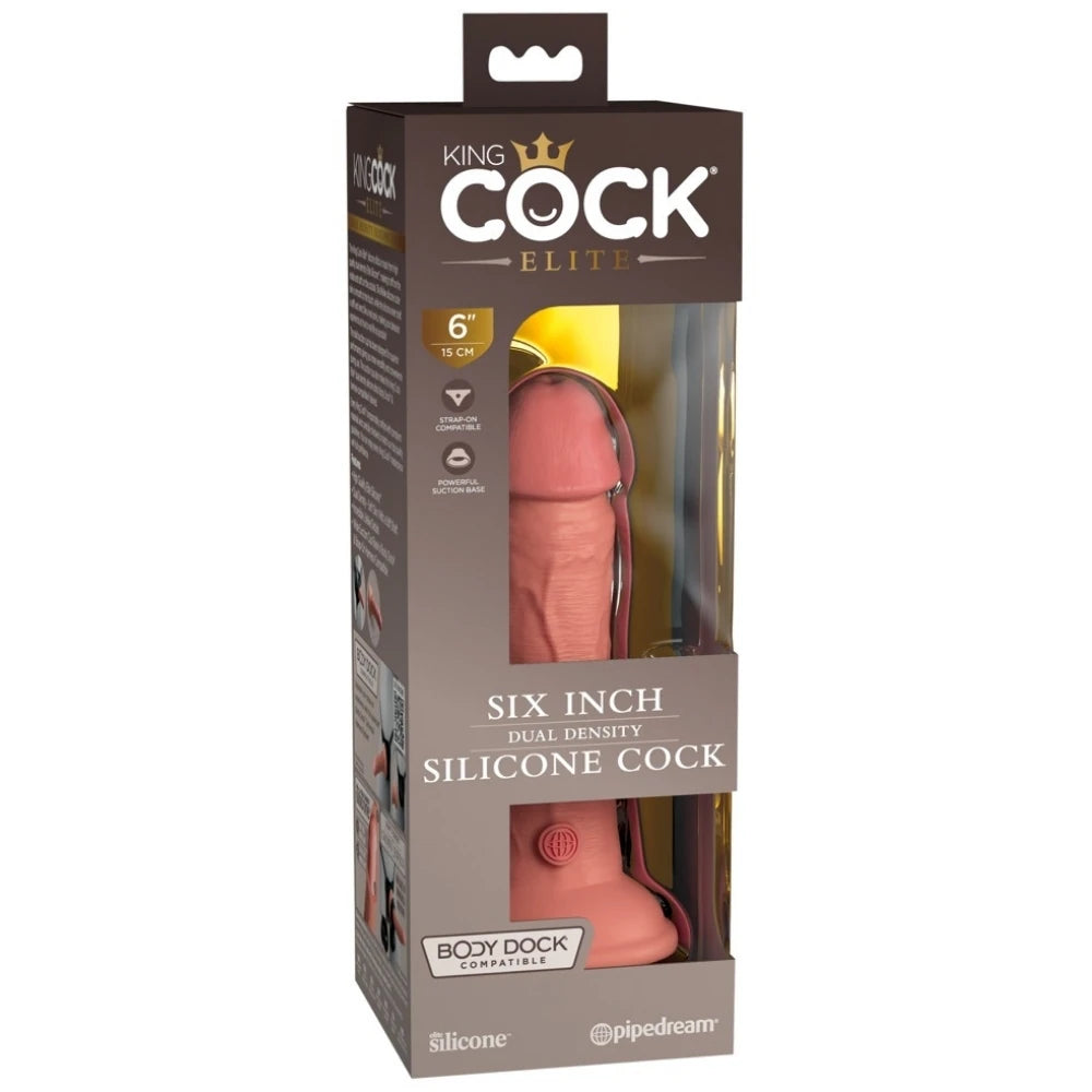 King Cock Elite 15 cm çift yoğunluklu dildo – Flesh – görsel 5