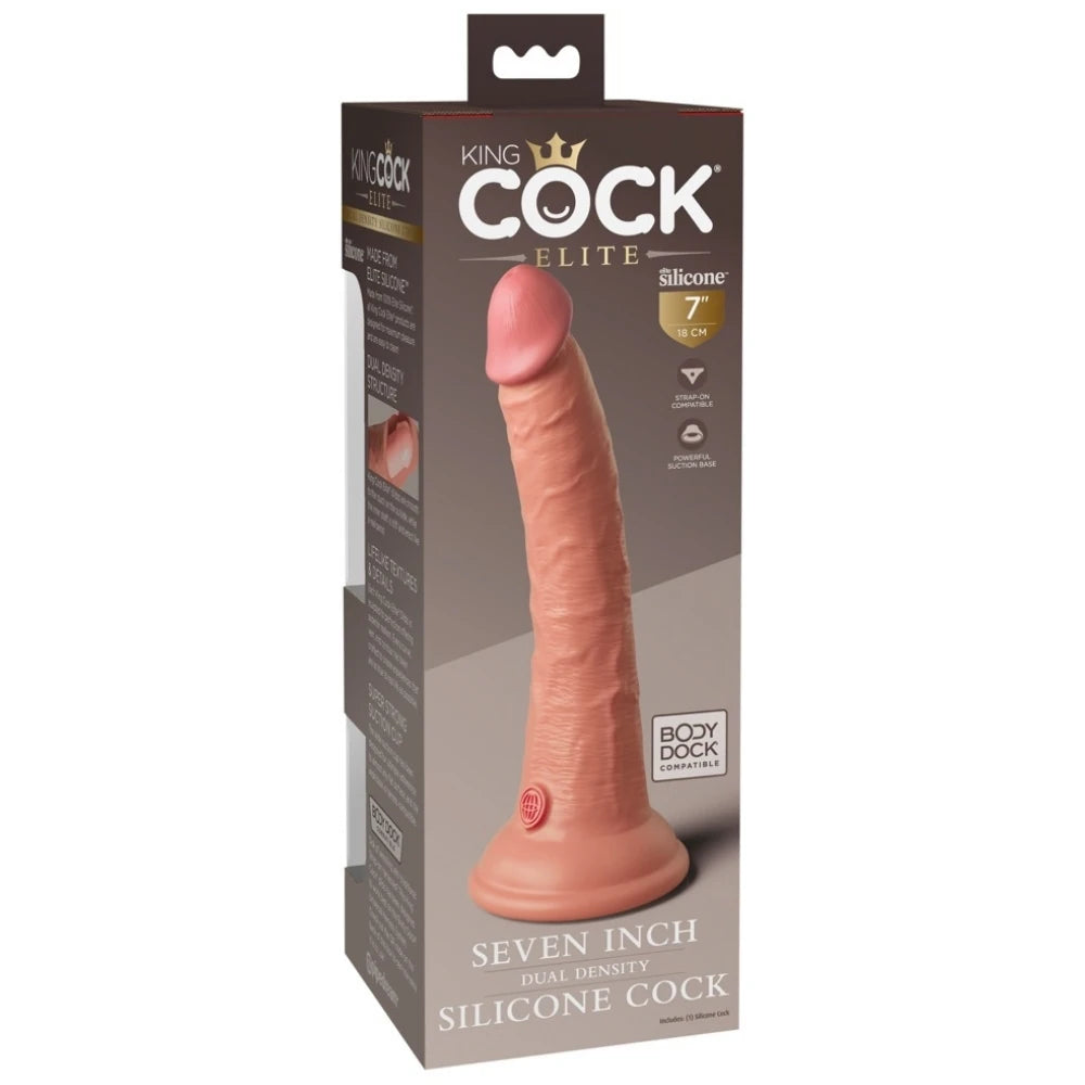 King Cock Elite 17 cm çift yoğunluklu dildo – Flesh – görsel 5