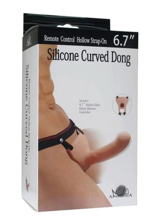 Aphrodisia Hollow Strap-On 17 cm İçi Boş Titreşimli Uzaktan Kumandalı Belden Bağlamalı Strap-on-Brown