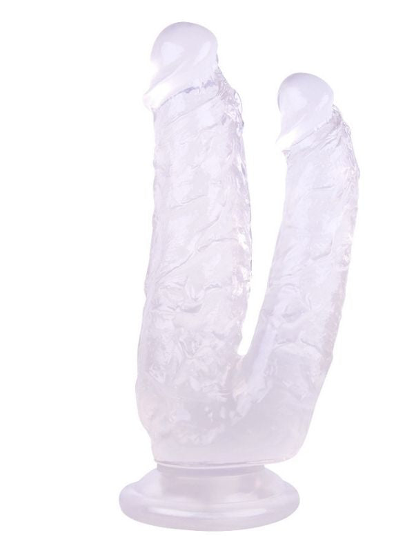 19 cm Beyaz Çift Uçlu Silikon Dildo – 458 g