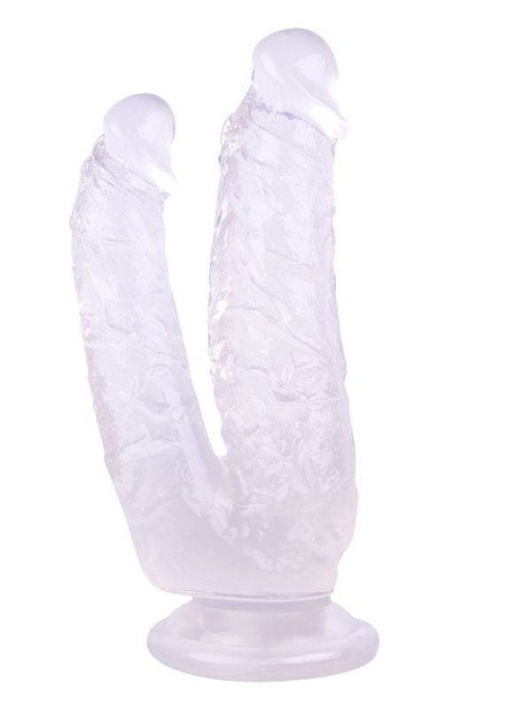 beyaz çift uçlu silikon dildo 19 cm – görsel 2