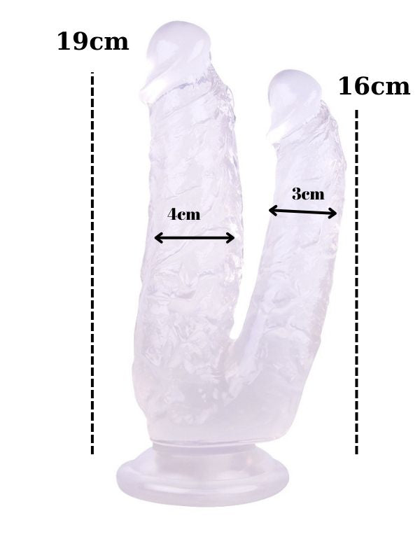 beyaz çift uçlu silikon dildo 19 cm – görsel 3