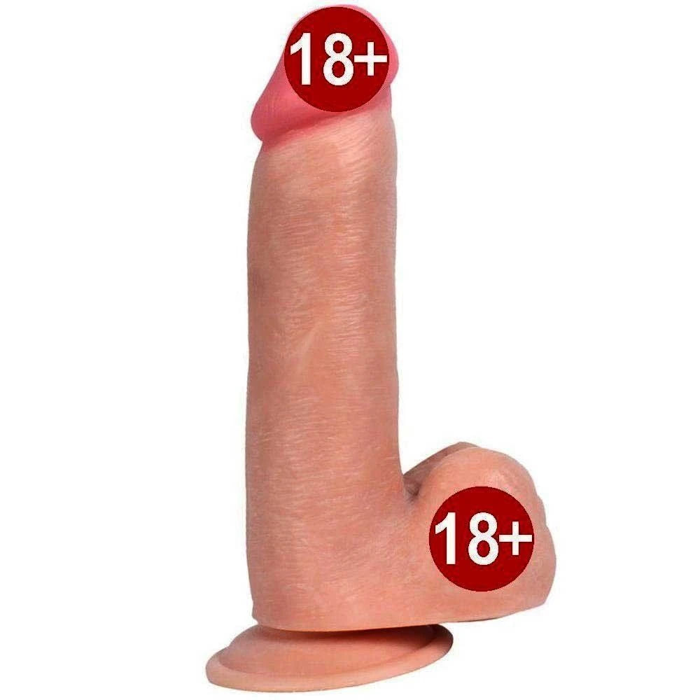 20 cm vantuzlu realistik dildo – görsel 1