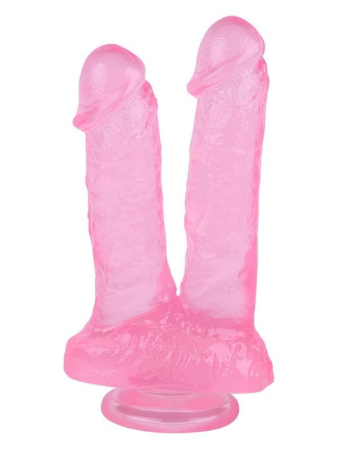 21 cm Pembe Çift Uçlu Silikon Dildo – 541 g
