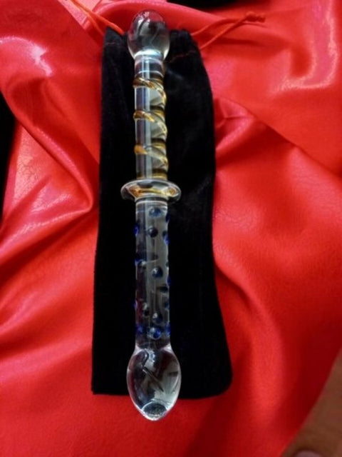 23 cm Çift Taraflı Cam Dildo – 30 mm Çap