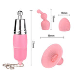 3 başlıklı mini anahtarlık vibratör pembe – görsel 2