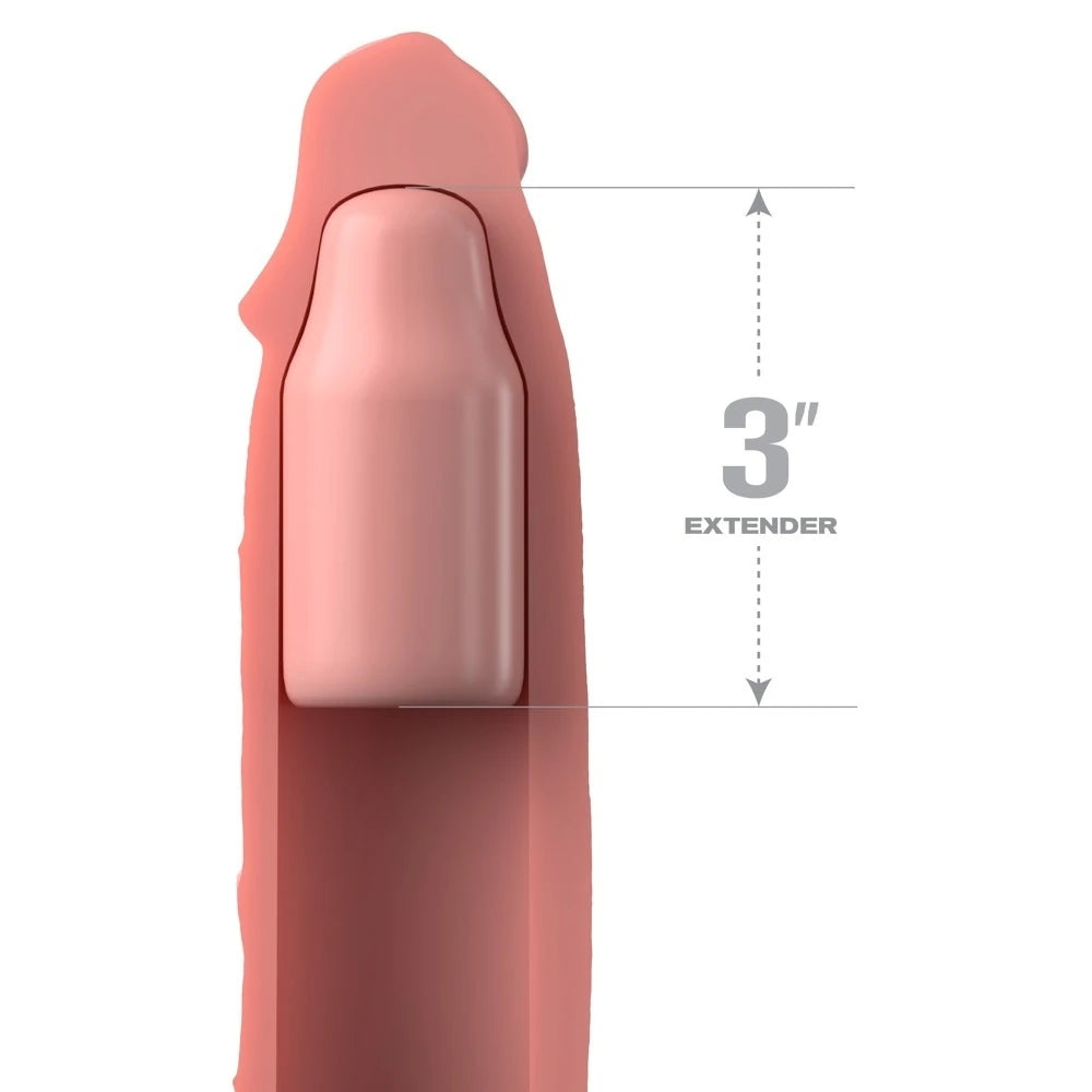 3 inç uzatmalı silikon penis kılıfı – Flesh – görsel 3
