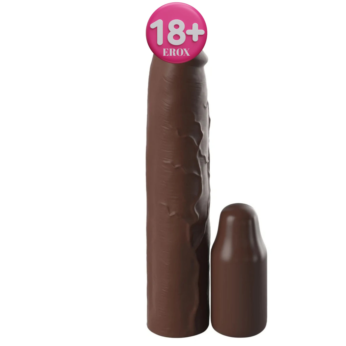 3 inç uzatmalı silikon penis kılıfı – Brown – görsel 5