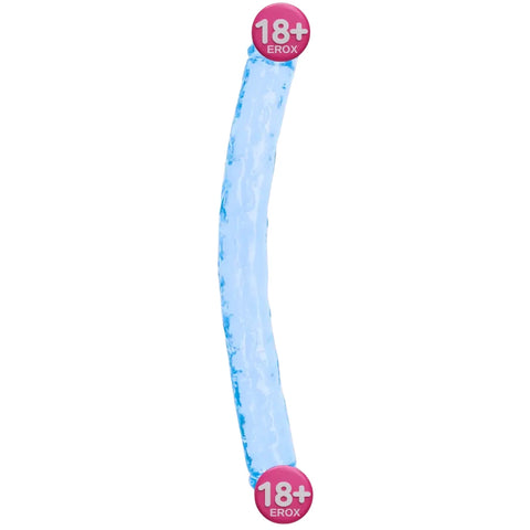 30 cm Çift Uçlu Jöle Dildo, Anal ve Vajinal Uçlu – Mavi