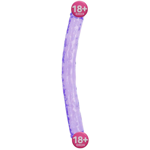 30 cm Çift Uçlu Jöle Dildo, Anal ve Vajinal Uçlu – Mor