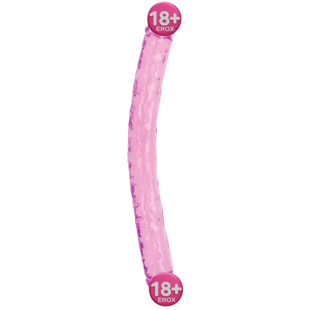 30 cm Çift Uçlu Jöle Dildo, Anal ve Vajinal Uçlu – Pembe