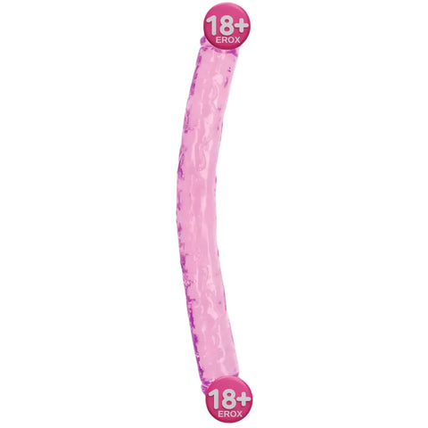 30 cm Çift Uçlu Jöle Dildo, Anal ve Vajinal Uçlu – Pembe
