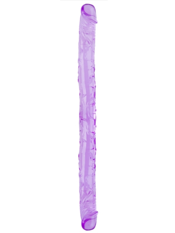 çift taraflı esnek dildo 34 cm mor – görsel 1