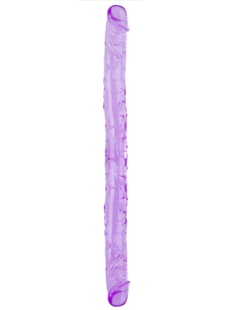 34 cm Çift Taraflı Esnek Dildo – Mor