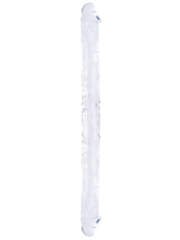 34 cm Çift Taraflı Esnek Dildo – Şeffaf