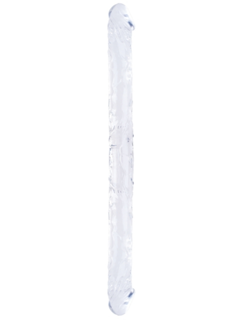 34 cm Çift Taraflı Esnek Dildo – Şeffaf