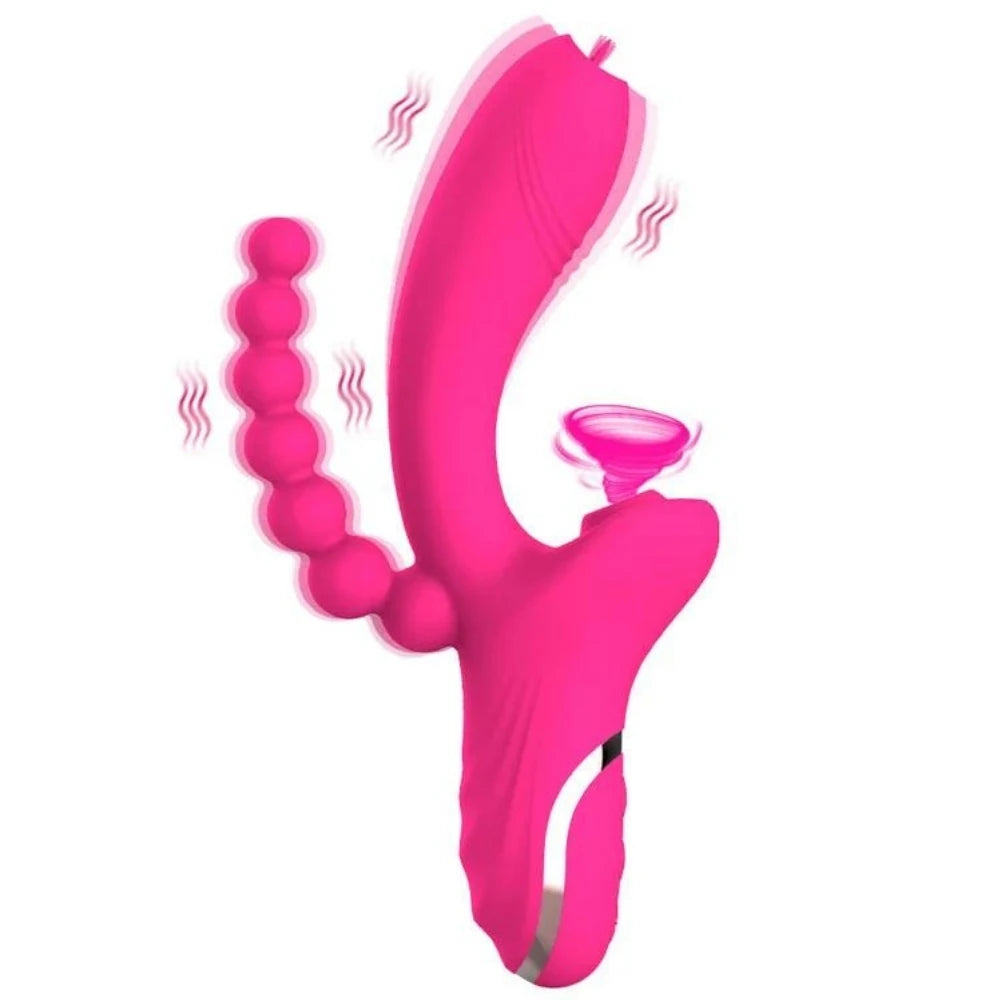 3D emişli dil hareketli vibratör – Pink – görsel 1