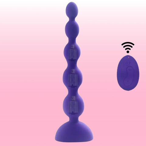 5 Boncuklu Kumandalı Titreşimli Silikon Anal Boncuk