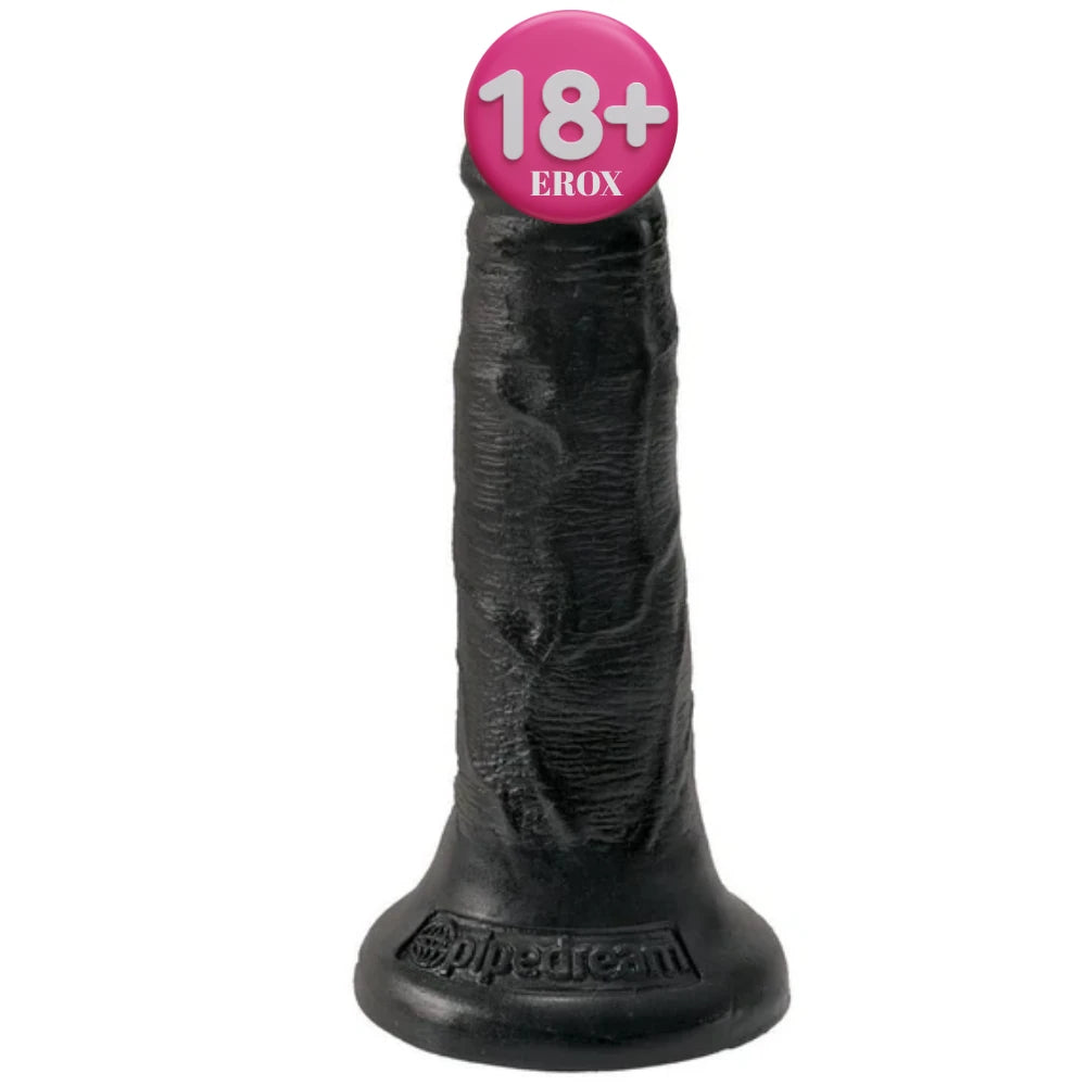 5 İnç Testissiz İnce Vantuzlu Realistik Dildo – Siyah