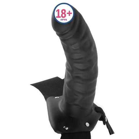 8 inç İçi Boş Askılı Strap-On Penis – Siyah