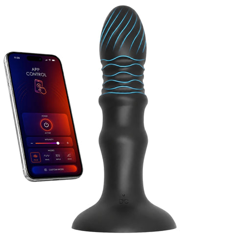 9 Titreşim 9 Hareket Modlu Uygulama Kontrollü Anal Plug – Siyah