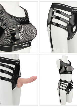 Lovetoy Rebellion Reign Iconic Harness Strap on Set LV781001B M/L