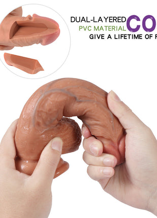 Shequ Dildo Series Dean Vein Double Çift Katmanlı Realistik Penis SQ-WBC10007-Veins