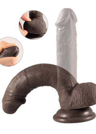 Shequ Dildo Series Addison Çift Katmanlı 17 cm Realistik Penis SQ-WBD10046 Brown