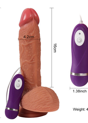 Shequ Dildo Series Buru Yumuşak Dokulu Çift Katmanlı Titreşimli 22 Cm Realistik Penis SQ-WBD10011-V (Kopya)