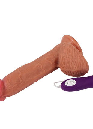 Shequ Dildo Series Buru Yumuşak Dokulu Çift Katmanlı Titreşimli 22 Cm Realistik Penis SQ-WBD10011-V (Kopya)
