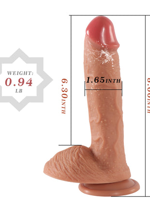 Shequ Dildo Series Buru Yumuşak Dokulu Çift Katmanlı Belden Bağlamalı 22 cm Realistik Penis SQ-WBD10011