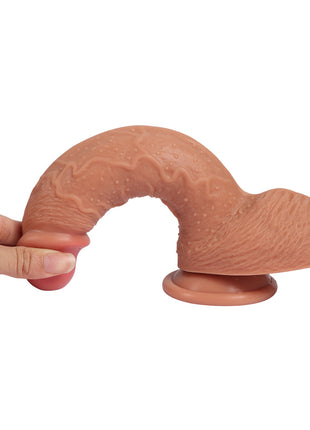 Shequ Dildo Series Buru Yumuşak Dokulu Çift Katmanlı Belden Bağlamalı 22 cm Realistik Penis SQ-WBD10011