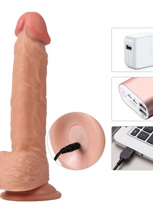 Dildo Series Dean 21 cm 20 Modlu Titreşimli Uzaktan Kumandalı Şarjlı Realistik Penis SQ-WBE10007