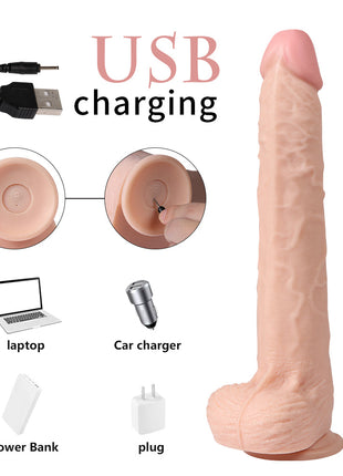 Shequ Vibrating Dildo Series Bart 29 cm Titreşimli Realistik Penis SQ-WBE10038