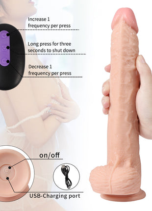 Shequ Vibrating Dildo Series Bart 29 cm Titreşimli Realistik Penis SQ-WBE10038