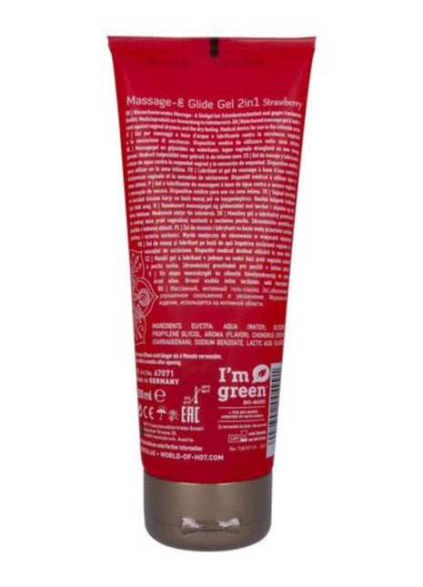 Hot Shiatsu Massage & Glide Gel 2in1 Strawberry Masaj ve Kayganlaştırıcı Jel 200 ml.
