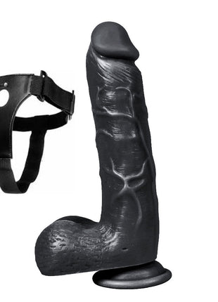 Xise Dildo Series Adam Rubber  21 cm Belden Bağlamalı Realistik Zenci Penis XS-WBC10012 Black