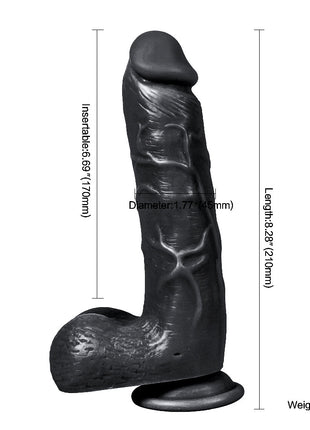 Xise Dildo Series Adam Rubber  21 cm Realistik Zenci Penis XS-WBC10012 Black