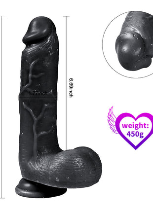 Xise Dildo Series Adam Rubber  21 cm Realistik Zenci Penis XS-WBC10012 Black