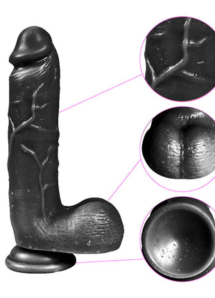 Xise Dildo Series Adam Rubber  21 cm Realistik Zenci Penis XS-WBC10012 Black