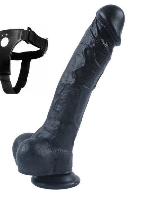 Xise Dildo Series Adonis 18 cm Belden Bağlamalı Realistik Zenci Penis XS-WBC10018 Black