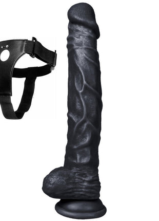 Xise Dildo Series Knight Flexible 25,5 cm Belden Bağlamalı Realistik Penis XS-WBC10002 Black