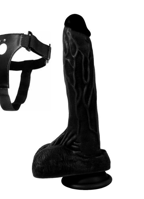 Xise Dildo Series Holy Dragon 20,5 cm Belden Bağlamalı Realistik Penis XS-WBC10007 Black
