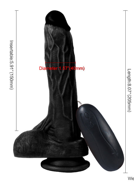 Xise Dildo Series Holy Dragon 20.5 cm Titreşimli Belden Bağlamalı Realistik Penis XS-WBC10007-V Black