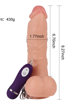 Xise Vibrating Dildo Adam Rubber 21 cm Titreşimli Realistik Penis XS-WBC10012 Purple