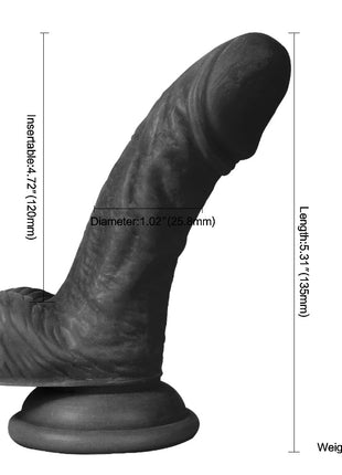 Xise Dildo Series Vincy 13 cm Belden Bağlamalı Anal ve Vajinal Realistik Penis XS-WBC10015 Black